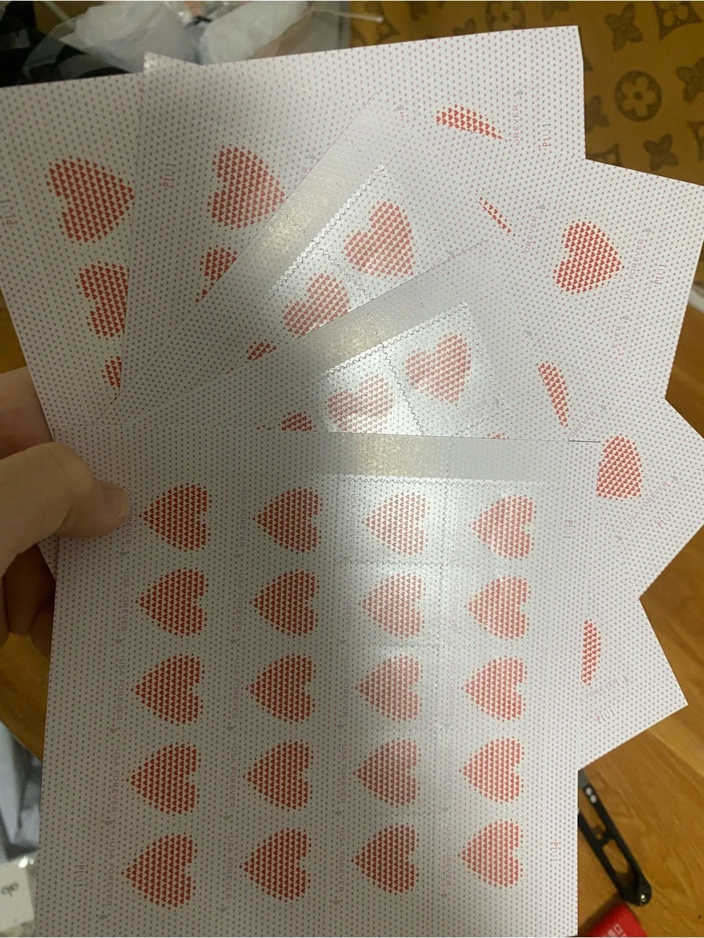 Red Heart Shipping Labels - Decorative Adhesive Labels by